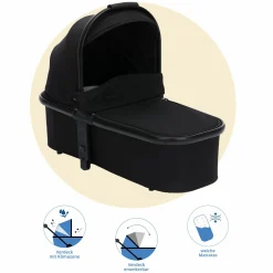 Babywanne für Jogger Run - Schwarz Melange