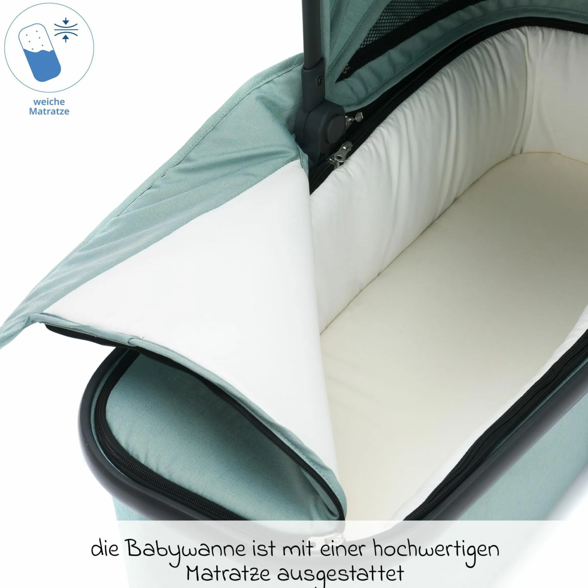 Babywanne für Jogger Run - Salbei Melange