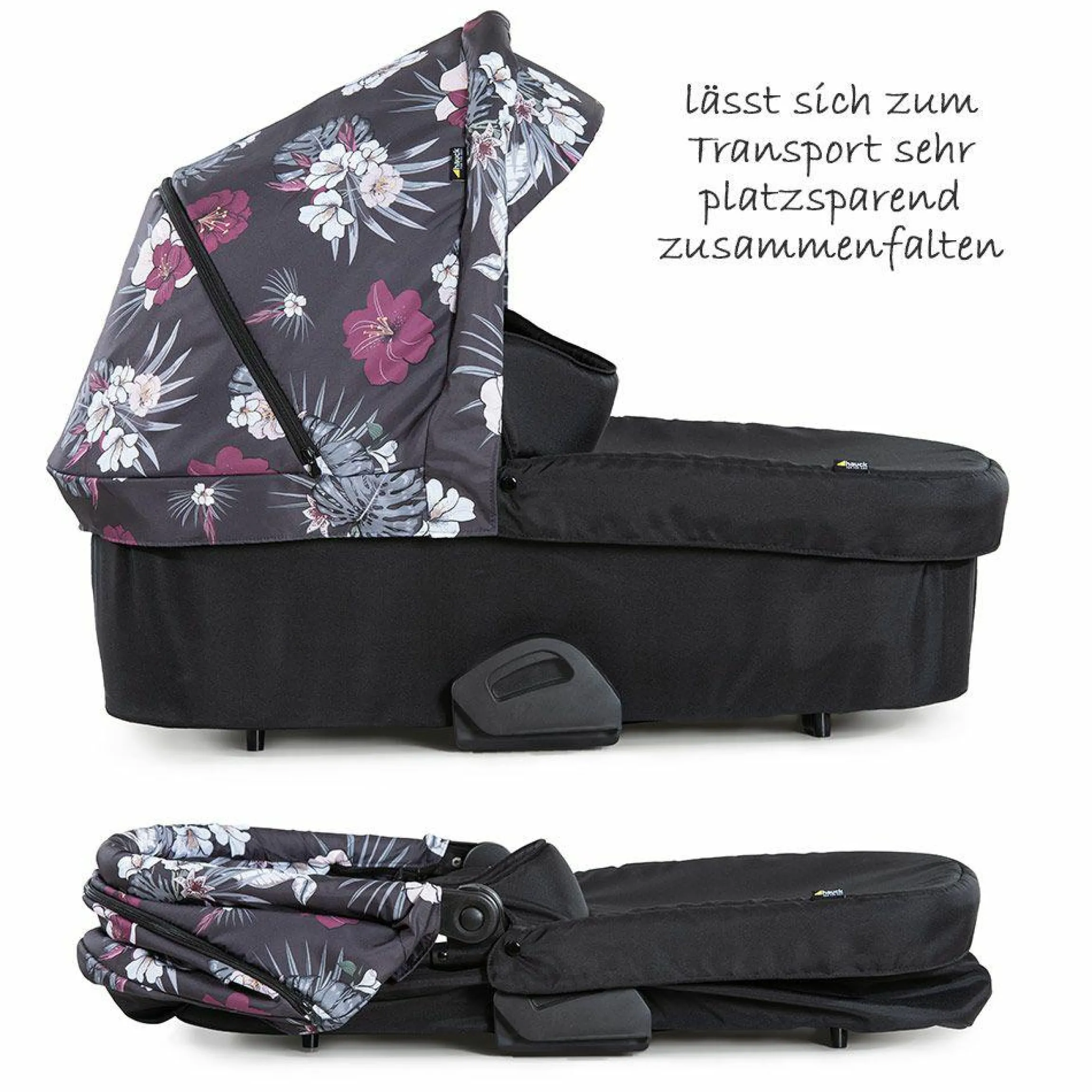 Babywanne für Saturn R und Mars Sportwagen - Wild Blooms Black