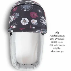 Babywanne für Saturn R und Mars Sportwagen - Wild Blooms Black