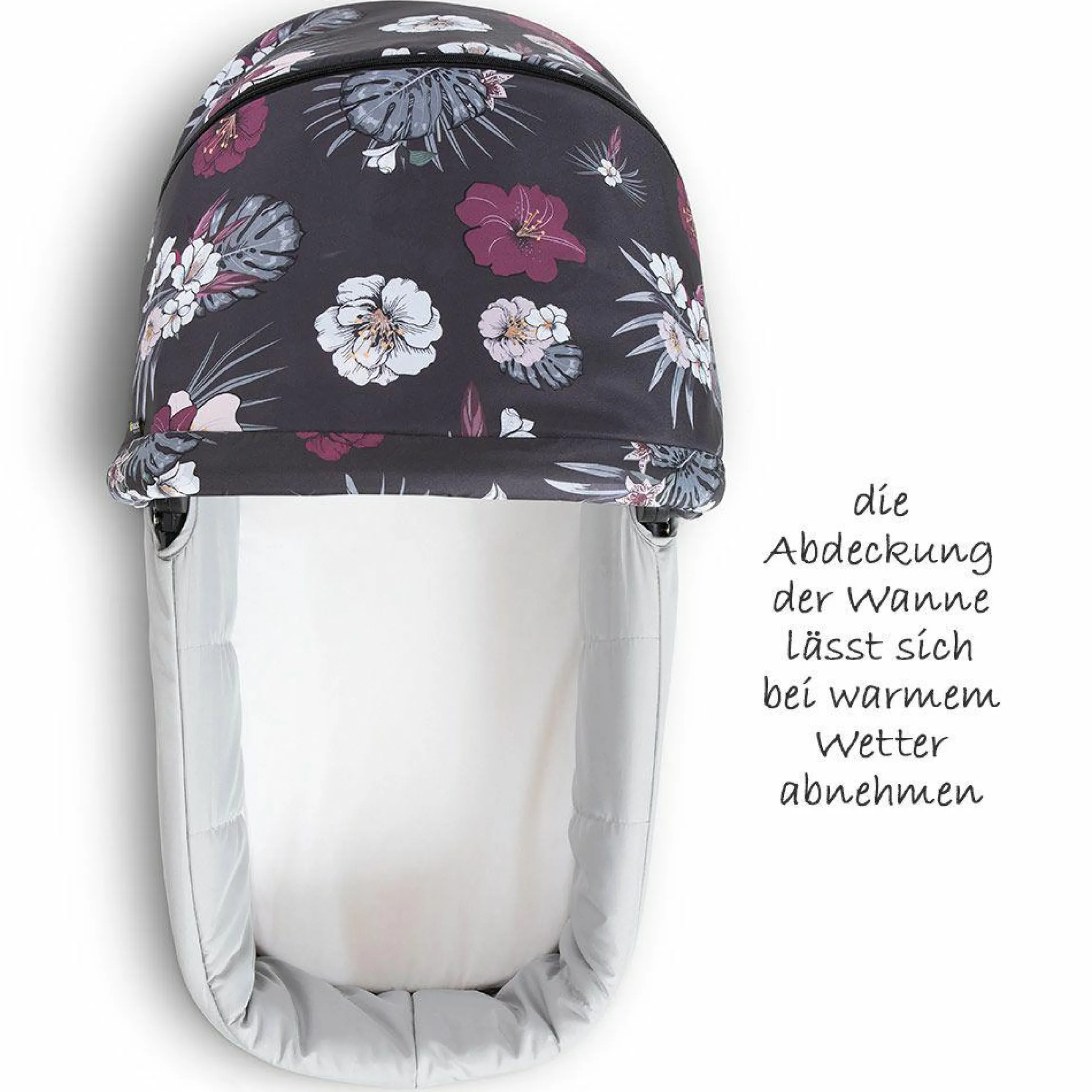 Babywanne für Saturn R und Mars Sportwagen - Wild Blooms Black
