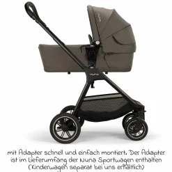 Babywanne LYTL faltbar für TRIV next, SWIV, TRVL ab Geburt bis 9 Monate mit Sichtschutz, Belüftungsfenster inkl. Matratze & Regenschutz - Granite