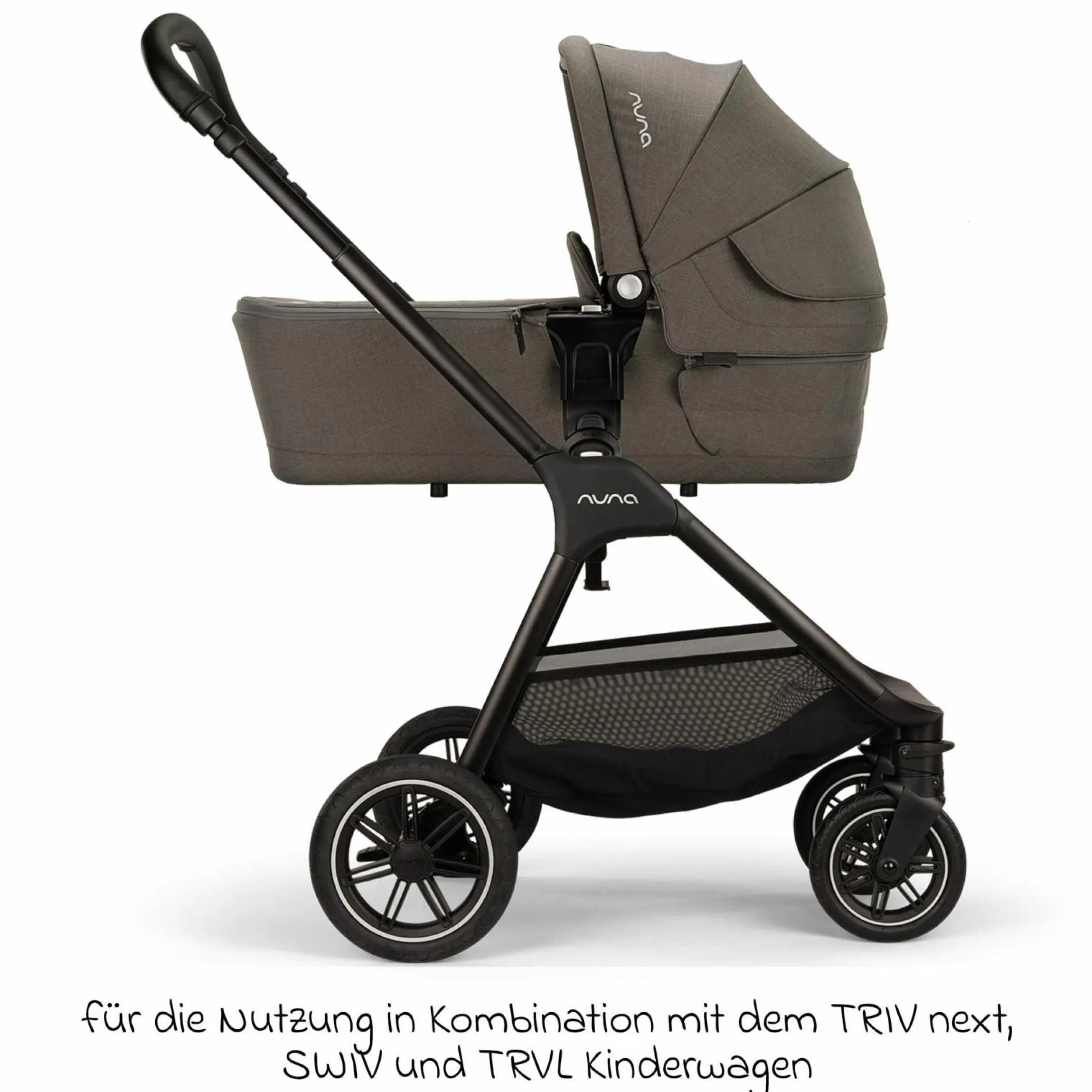 Babywanne LYTL faltbar für TRIV next, SWIV, TRVL ab Geburt bis 9 Monate mit Sichtschutz, Belüftungsfenster inkl. Matratze & Regenschutz - Granite