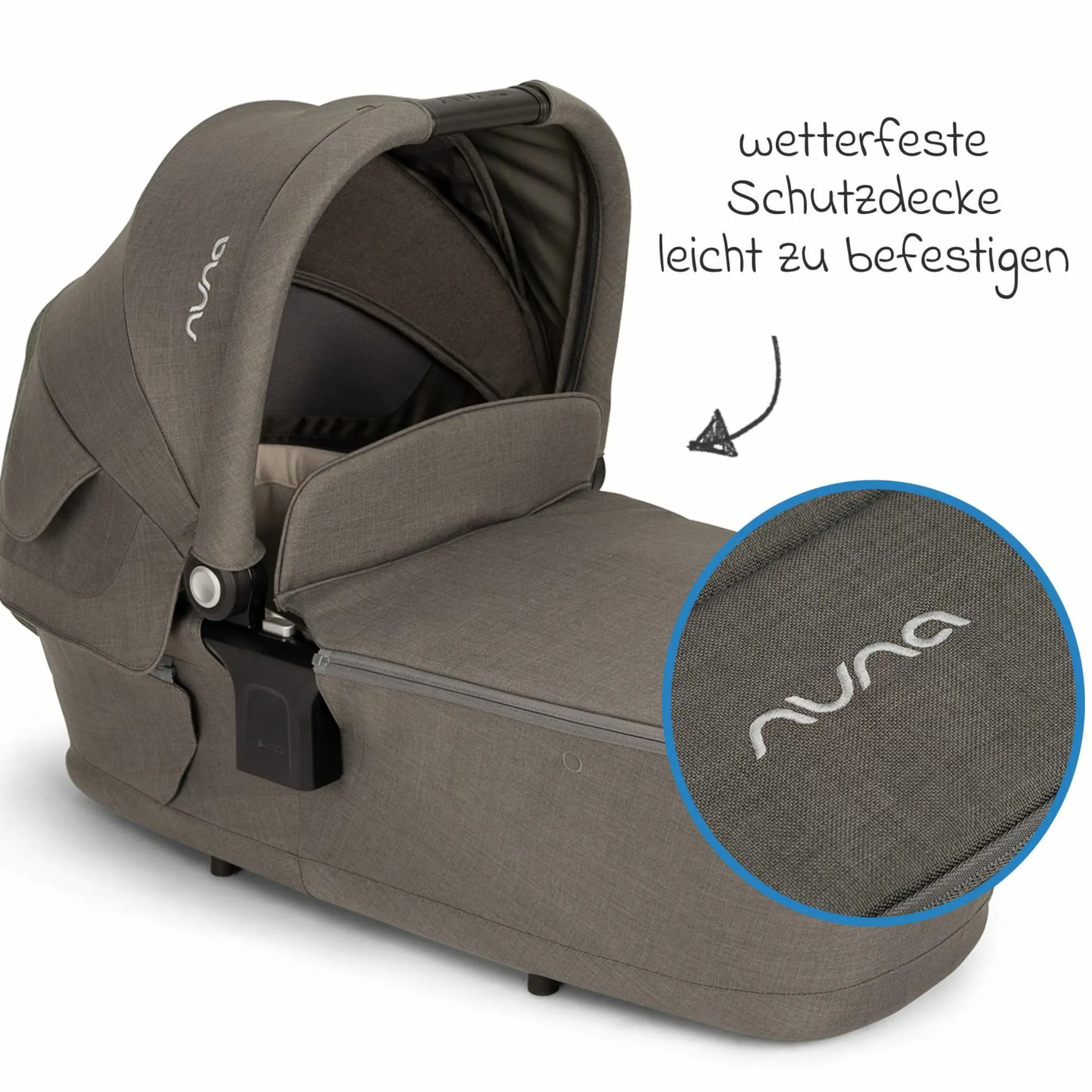 Babywanne LYTL faltbar für TRIV next, SWIV, TRVL ab Geburt bis 9 Monate mit Sichtschutz, Belüftungsfenster inkl. Matratze & Regenschutz - Granite