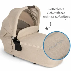 Babywanne LYTL faltbar für TRIV next, SWIV, TRVL ab Geburt bis 9 Monate mit Sichtschutz, Belüftungsfenster inkl. Matratze & Regenschutz - Biscotti - Kollektion 2025