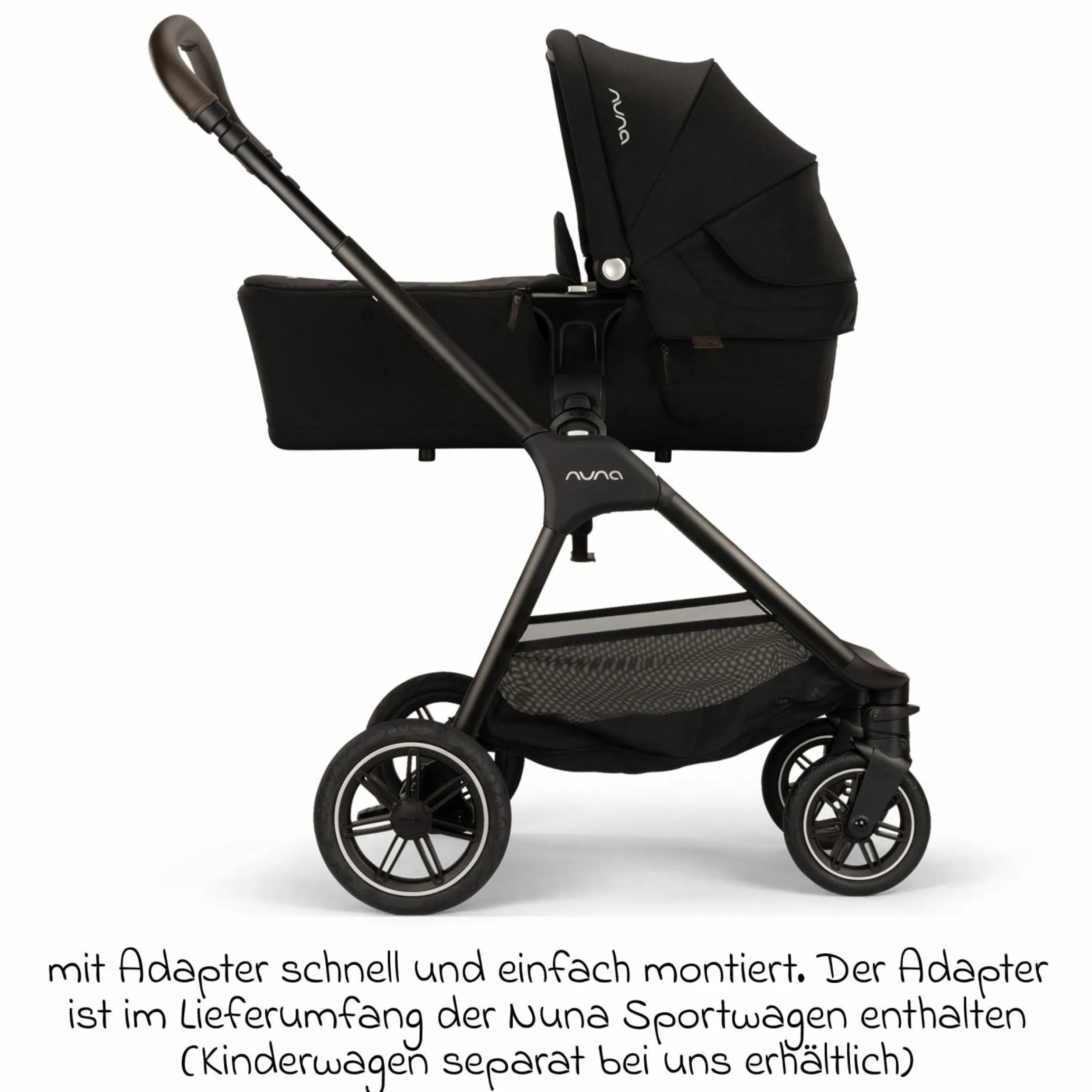 Babywanne LYTL faltbar für TRIV next, SWIV, TRVL ab Geburt bis 9 Monate mit Sichtschutz, Belüftungsfenster inkl. Matratze & Regenschutz - Caviar - Kollektion 2025