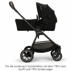Babywanne LYTL faltbar für TRIV next, SWIV, TRVL ab Geburt bis 9 Monate mit Sichtschutz, Belüftungsfenster inkl. Matratze & Regenschutz - Caviar - Kollektion 2025