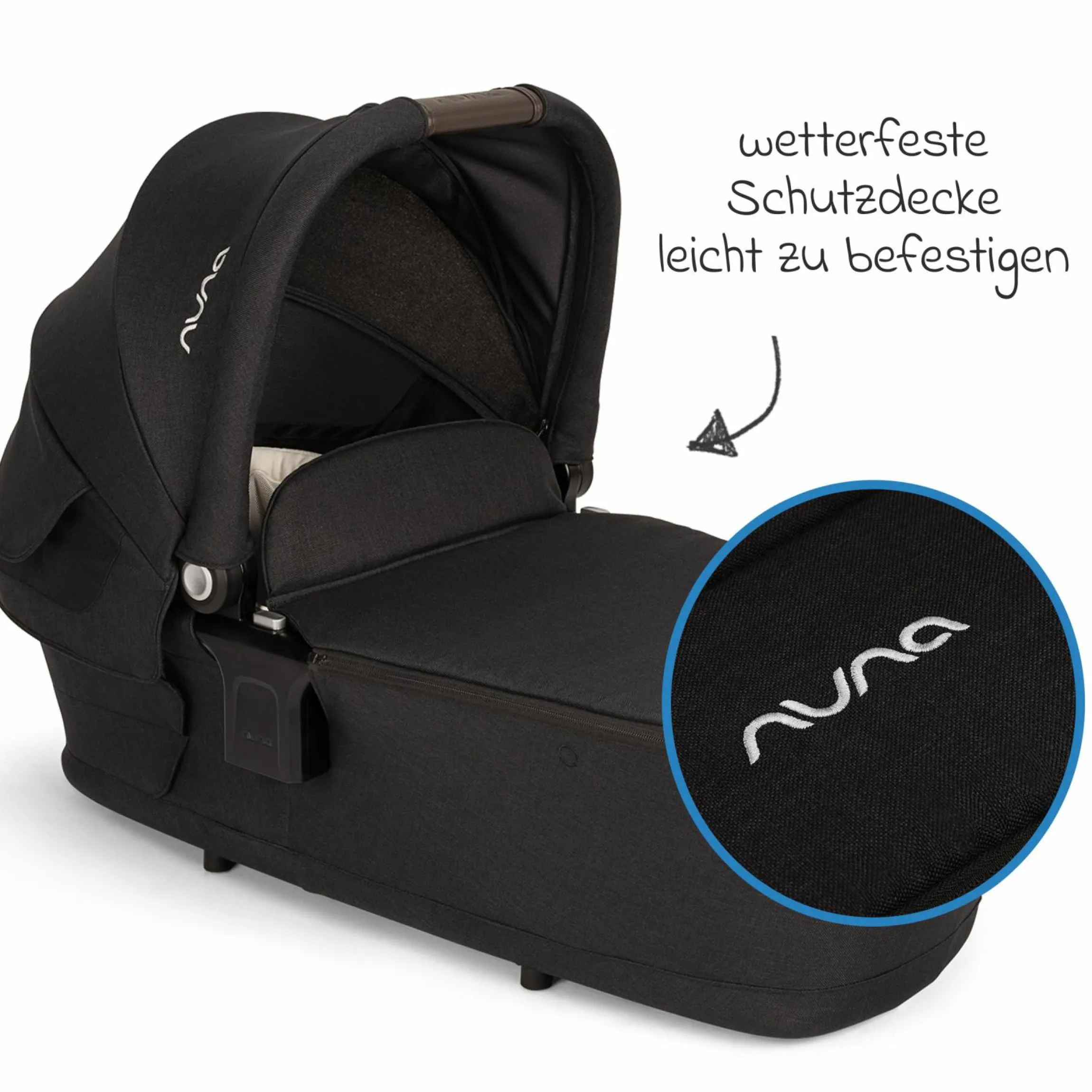 Babywanne LYTL faltbar für TRIV next, SWIV, TRVL ab Geburt bis 9 Monate mit Sichtschutz, Belüftungsfenster inkl. Matratze & Regenschutz - Caviar - Kollektion 2025