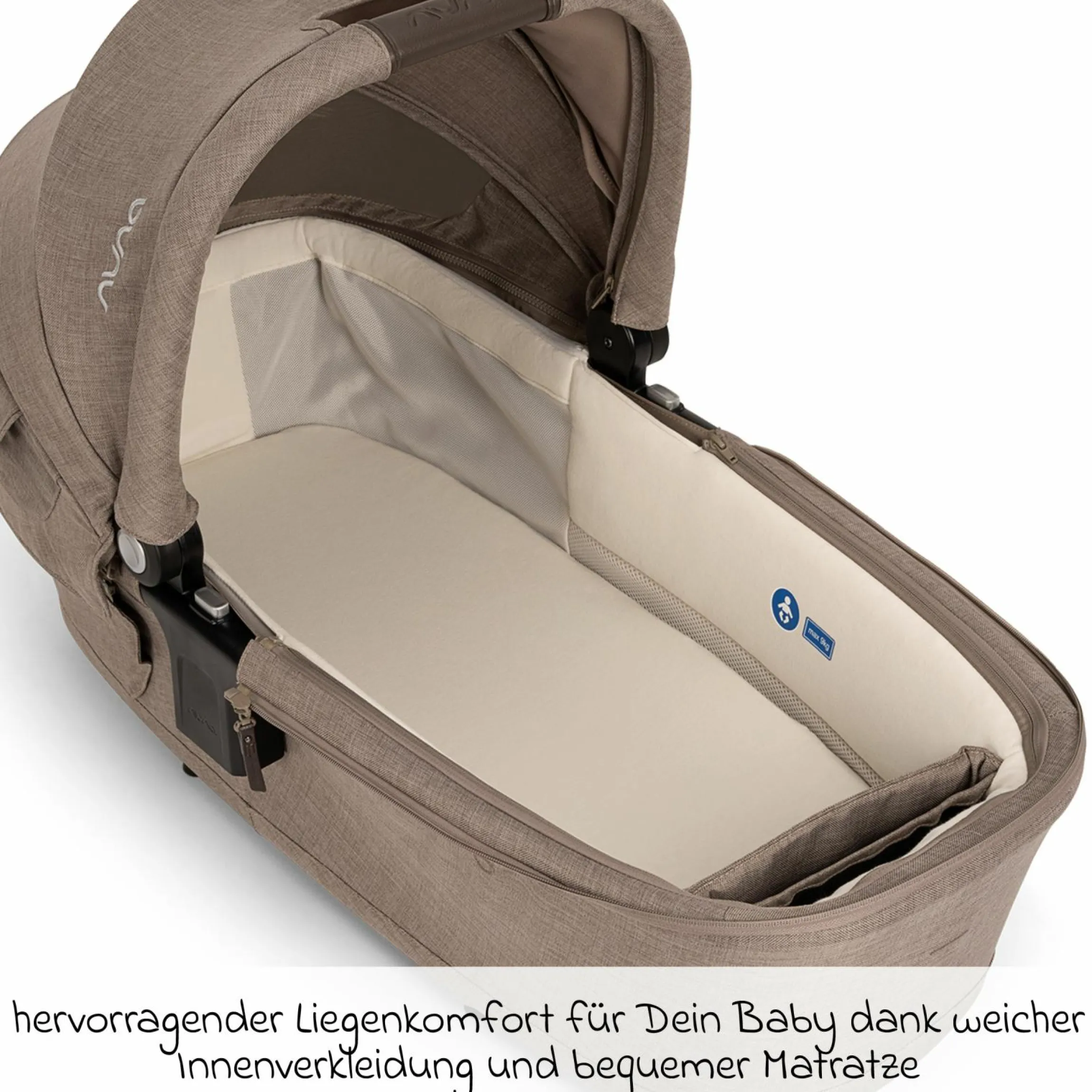 Babywanne LYTL faltbar für TRIV next, SWIV, TRVL ab Geburt bis 9 Monate mit Sichtschutz, Belüftungsfenster inkl. Matratze & Regenschutz - Cedar - Kollektion 2025
