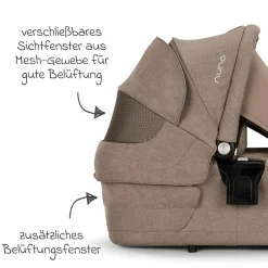 Babywanne LYTL faltbar für TRIV next, SWIV, TRVL ab Geburt bis 9 Monate mit Sichtschutz, Belüftungsfenster inkl. Matratze & Regenschutz - Cedar - Kollektion 2025