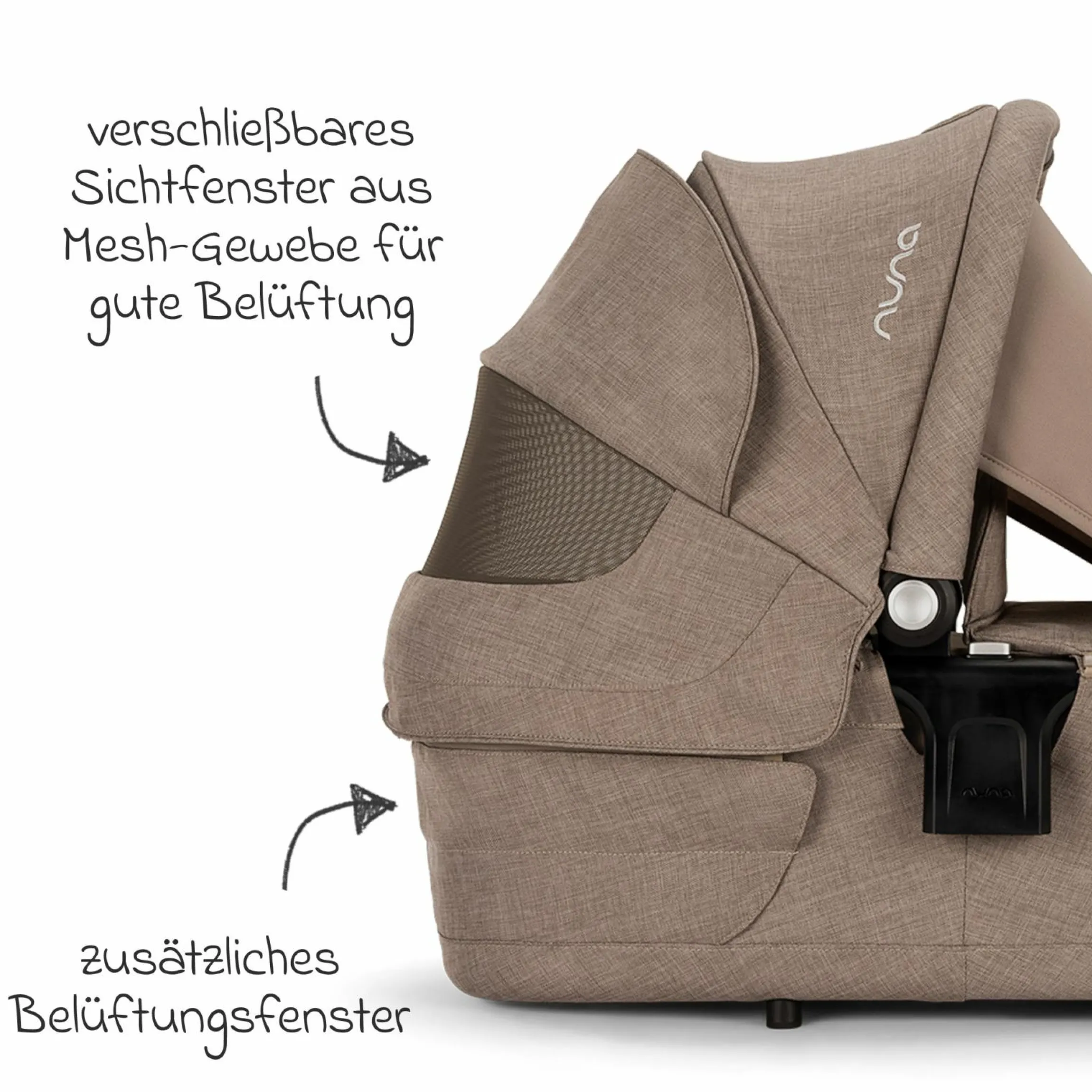 Babywanne LYTL faltbar für TRIV next, SWIV, TRVL ab Geburt bis 9 Monate mit Sichtschutz, Belüftungsfenster inkl. Matratze & Regenschutz - Cedar - Kollektion 2025