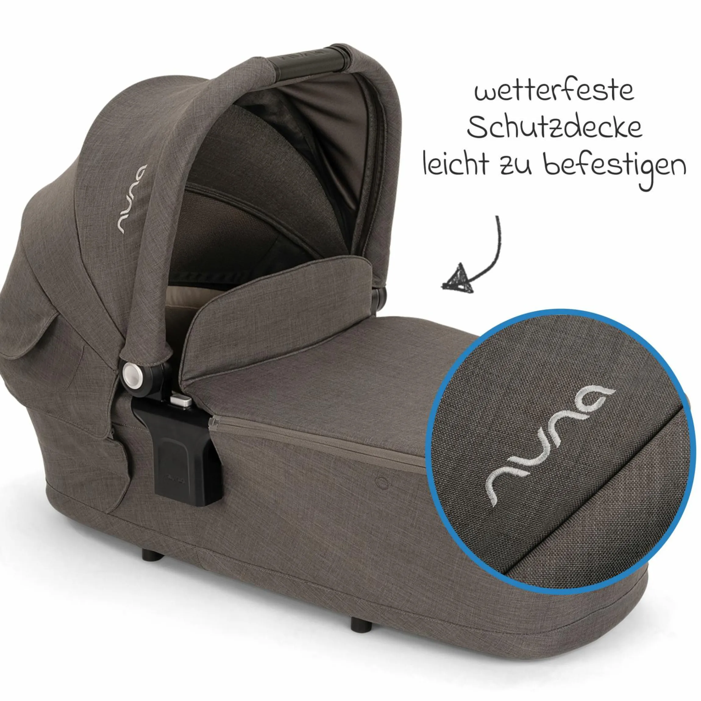 Babywanne LYTL faltbar für TRIV next, SWIV, TRVL ab Geburt bis 9 Monate mit Sichtschutz, Belüftungsfenster inkl. Matratze & Regenschutz - Thunder - Kollektion 2025