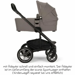 Babywanne MIXX next ab Geburt bis 9 Monate mit Sichtschutz, Belüftungsfenster inkl. Matratze & Regenschutz - Granite - Kollektion 2025