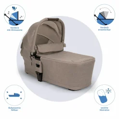 Babywanne MIXX next ab Geburt bis 9 Monate mit Sichtschutz, Belüftungsfenster inkl. Matratze & Regenschutz - Cedar - Kollektion 2025