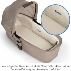 Babywanne MIXX next ab Geburt bis 9 Monate mit Sichtschutz, Belüftungsfenster inkl. Matratze & Regenschutz - Cedar - Kollektion 2025