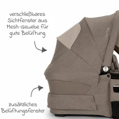 Babywanne MIXX next ab Geburt bis 9 Monate mit Sichtschutz, Belüftungsfenster inkl. Matratze & Regenschutz - Cedar - Kollektion 2025