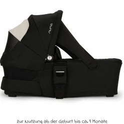 Babywanne MIXX next ab Geburt bis 9 Monate mit Sichtschutz, Belüftungsfenster inkl. Matratze & Regenschutz - Caviar - Kollektion 2025
