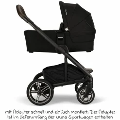 Babywanne MIXX next ab Geburt bis 9 Monate mit Sichtschutz, Belüftungsfenster inkl. Matratze & Regenschutz - Caviar - Kollektion 2025