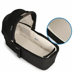 Babywanne MIXX next ab Geburt bis 9 Monate mit Sichtschutz, Belüftungsfenster inkl. Matratze & Regenschutz - Caviar - Kollektion 2025