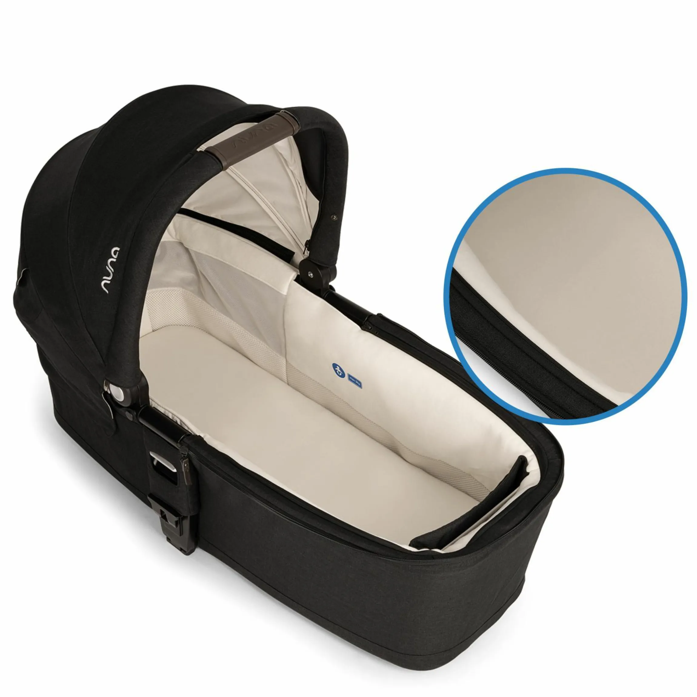 Babywanne MIXX next ab Geburt bis 9 Monate mit Sichtschutz, Belüftungsfenster inkl. Matratze & Regenschutz - Caviar - Kollektion 2025
