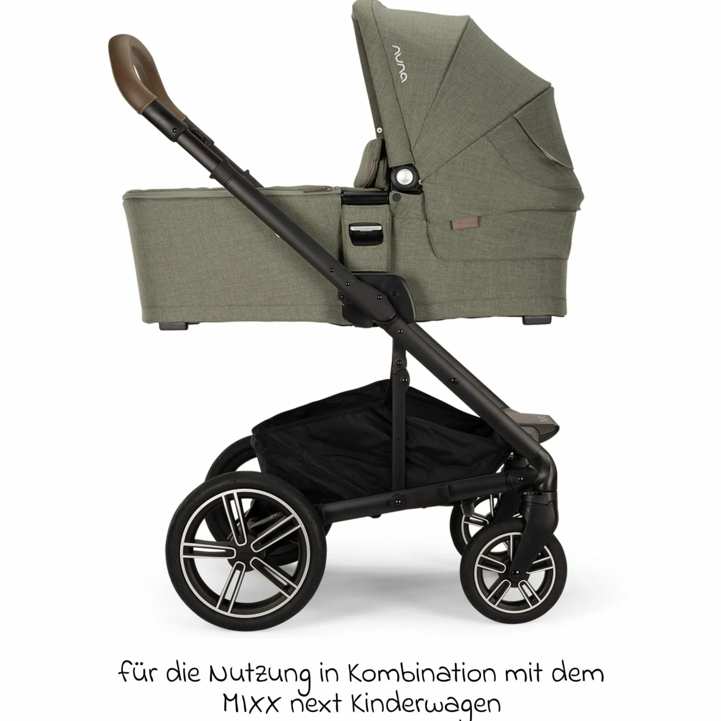 Babywanne MIXX next ab Geburt bis 9 Monate mit Sichtschutz, Belüftungsfenster inkl. Matratze & Regenschutz - Pine - Kollektion 2025
