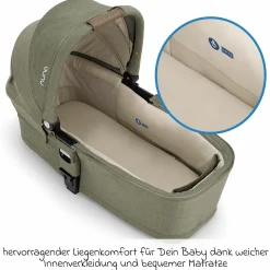 Babywanne MIXX next ab Geburt bis 9 Monate mit Sichtschutz, Belüftungsfenster inkl. Matratze & Regenschutz - Pine - Kollektion 2025