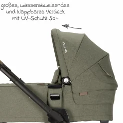 Babywanne MIXX next ab Geburt bis 9 Monate mit Sichtschutz, Belüftungsfenster inkl. Matratze & Regenschutz - Pine - Kollektion 2025