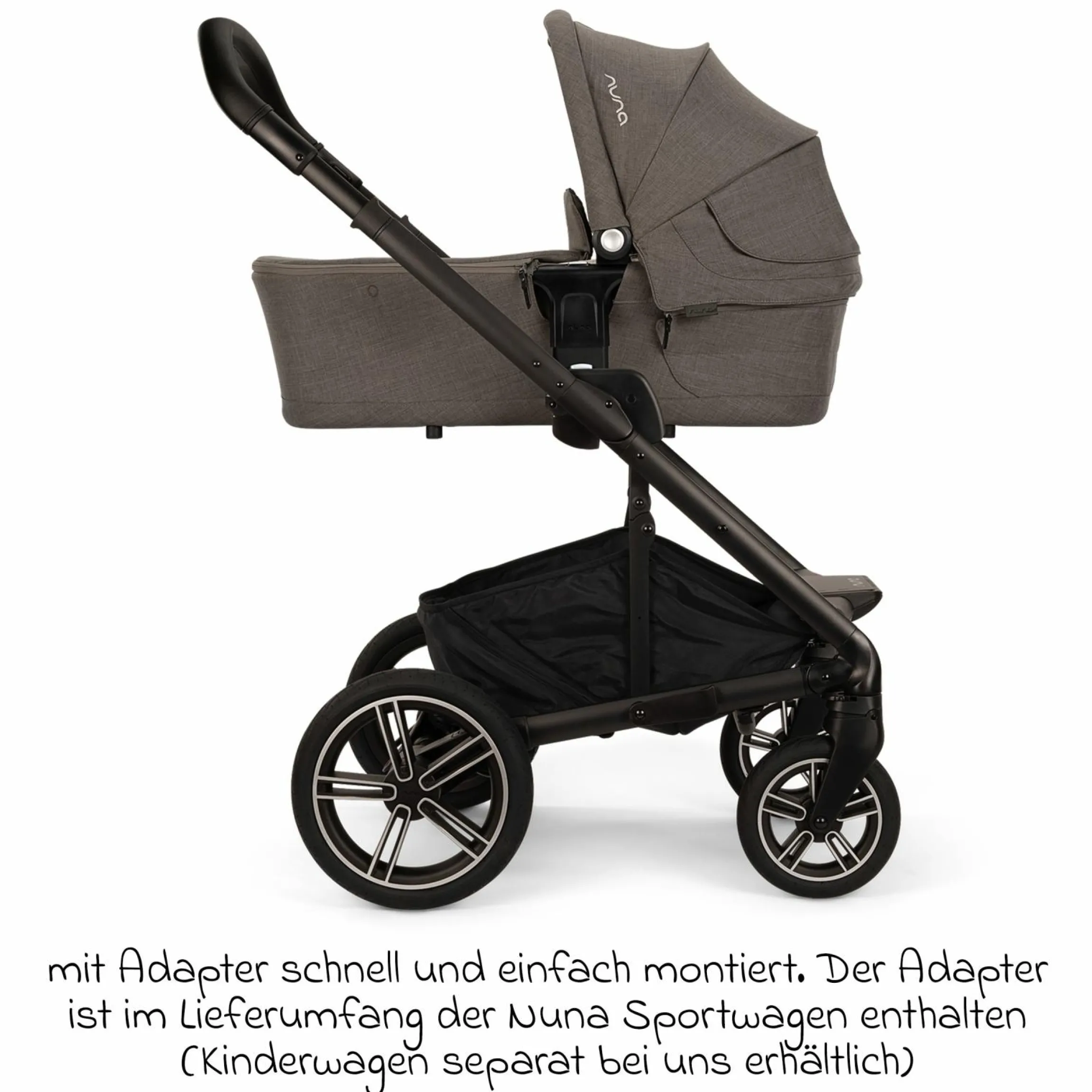 Babywanne MIXX next ab Geburt bis 9 Monate mit Sichtschutz, Belüftungsfenster inkl. Matratze & Regenschutz - Thunder - Kollektion 2025