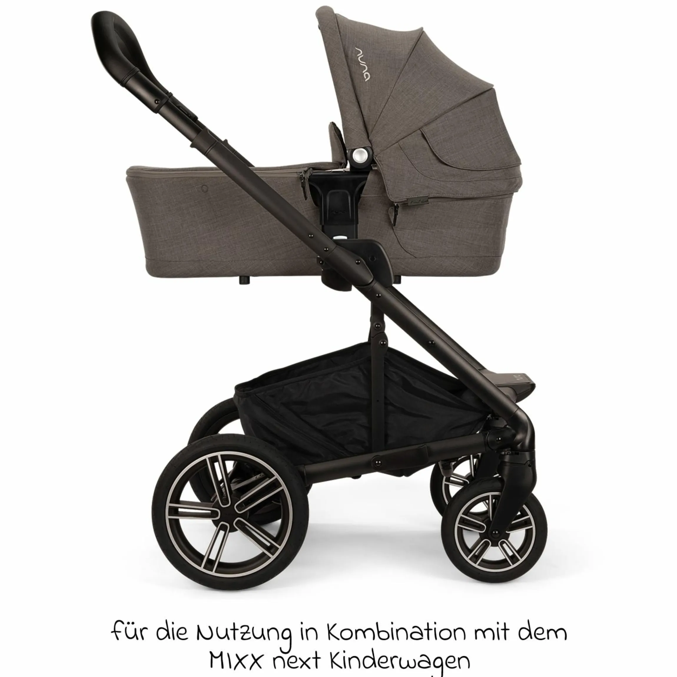 Babywanne MIXX next ab Geburt bis 9 Monate mit Sichtschutz, Belüftungsfenster inkl. Matratze & Regenschutz - Thunder - Kollektion 2025