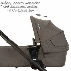 Babywanne MIXX next ab Geburt bis 9 Monate mit Sichtschutz, Belüftungsfenster inkl. Matratze & Regenschutz - Thunder - Kollektion 2025
