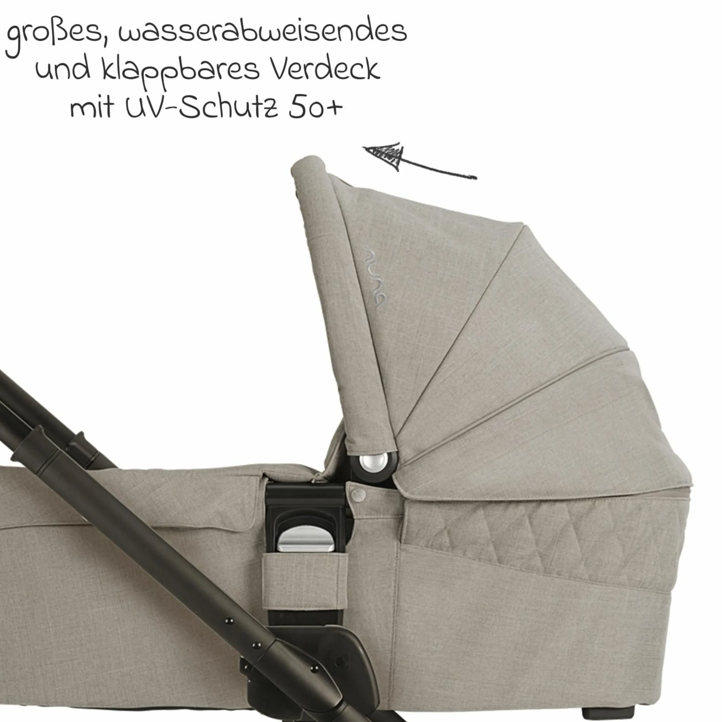 Babywanne MIXX next mit Mesh-Fenster für Kinderwagen Mixx next inkl. Matratze & Regenschutz - Hazelwood
