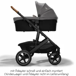 Babywanne Ramble XL ab Geburt - 9 Monate für Vinca, Aeria, Finiti, Parcel inkl. Regenschutz & Windschutz - Signature - Carbon