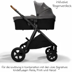 Babywanne Ramble XL ab Geburt - 9 Monate für Vinca, Aeria, Finiti, Parcel inkl. Regenschutz & Windschutz - Signature - Carbon