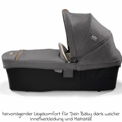 Babywanne Ramble XL ab Geburt - 9 Monate für Vinca, Aeria, Finiti, Parcel inkl. Regenschutz & Windschutz - Signature - Carbon