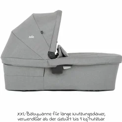Babywanne Ramble XL ab Geburt - 9 Monate für Versatrax, Versatrax E ink. Regenschutz - Pebble