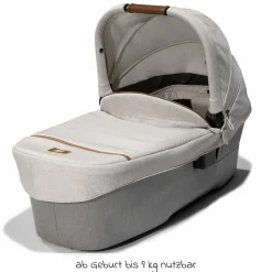 Babywanne Ramble XL ab Geburt - 9 Monate für Vinca, Aeria, Finiti, Parcel inkl. Regenschutz & Windschutz - Signature - Oyster