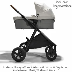 Babywanne Ramble XL ab Geburt - 9 Monate für Vinca, Aeria, Finiti, Parcel inkl. Regenschutz & Windschutz - Signature - Oyster