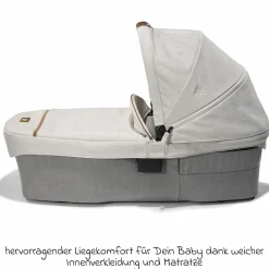 Babywanne Ramble XL ab Geburt - 9 Monate für Vinca, Aeria, Finiti, Parcel inkl. Regenschutz & Windschutz - Signature - Oyster
