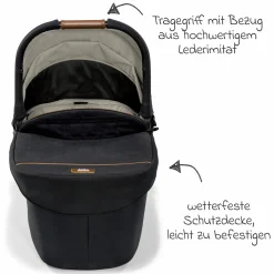 Babywanne Ramble XL ab Geburt - 9 Monate für Vinca, Aeria, Finiti, Parcel inkl. Regenschutz & Windschutz - Signature - Eclipcse