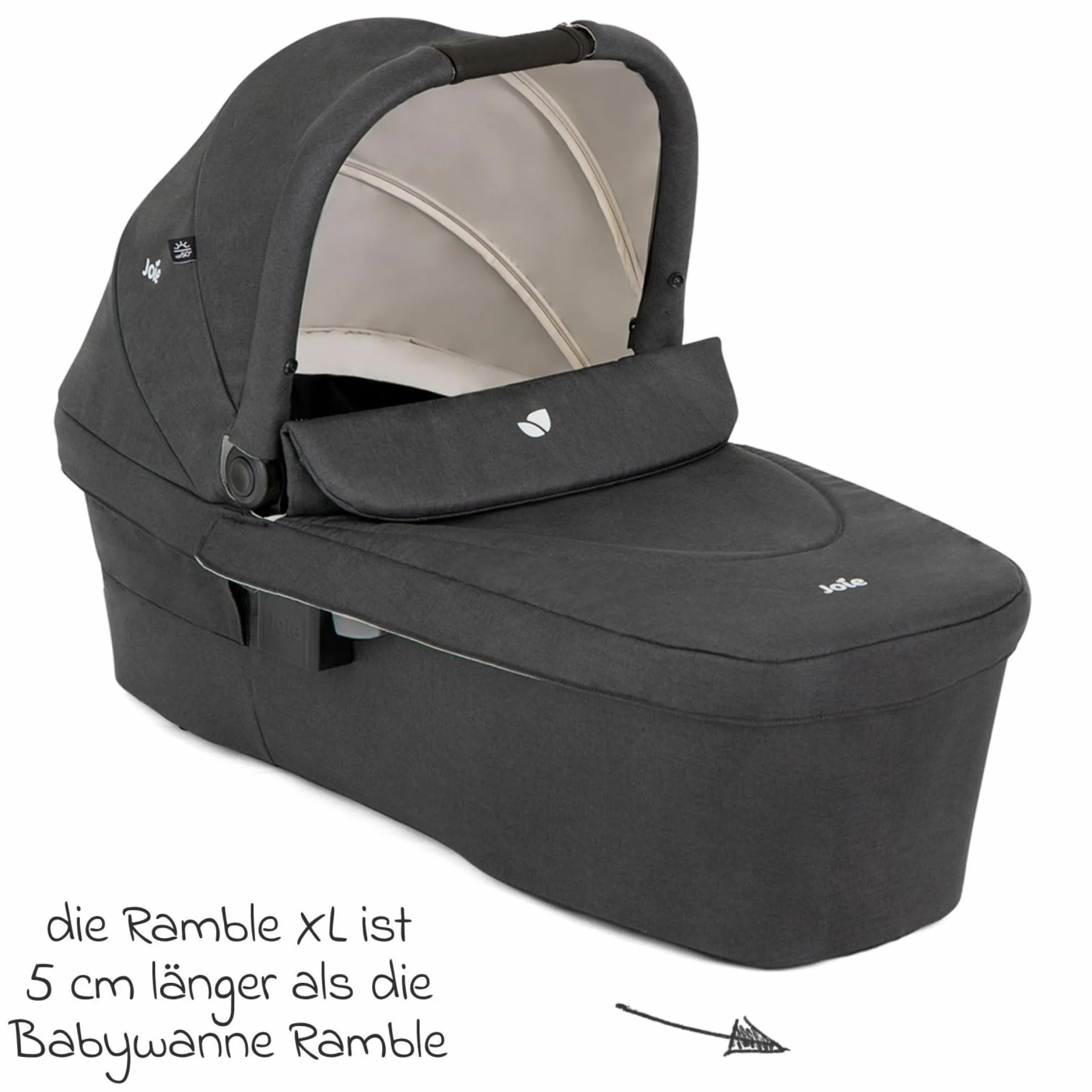 Babywanne Ramble XL ab Geburt - 9 Monate für Versatrax, Versatrax E ink. Regenschutz - Shale