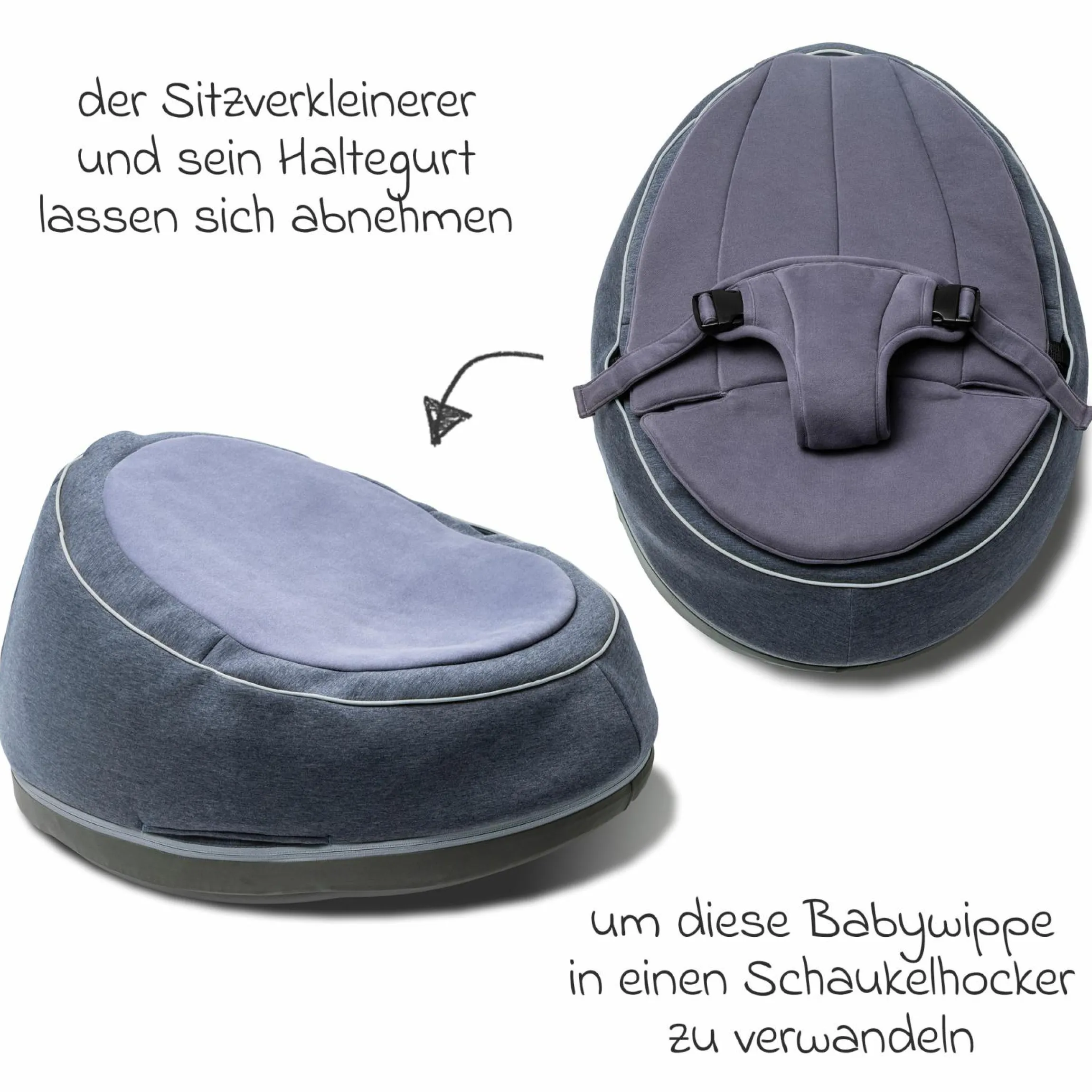 Babywippe / Babysitzsack mit Schaukelfunktion Seat`n Swing - Blue