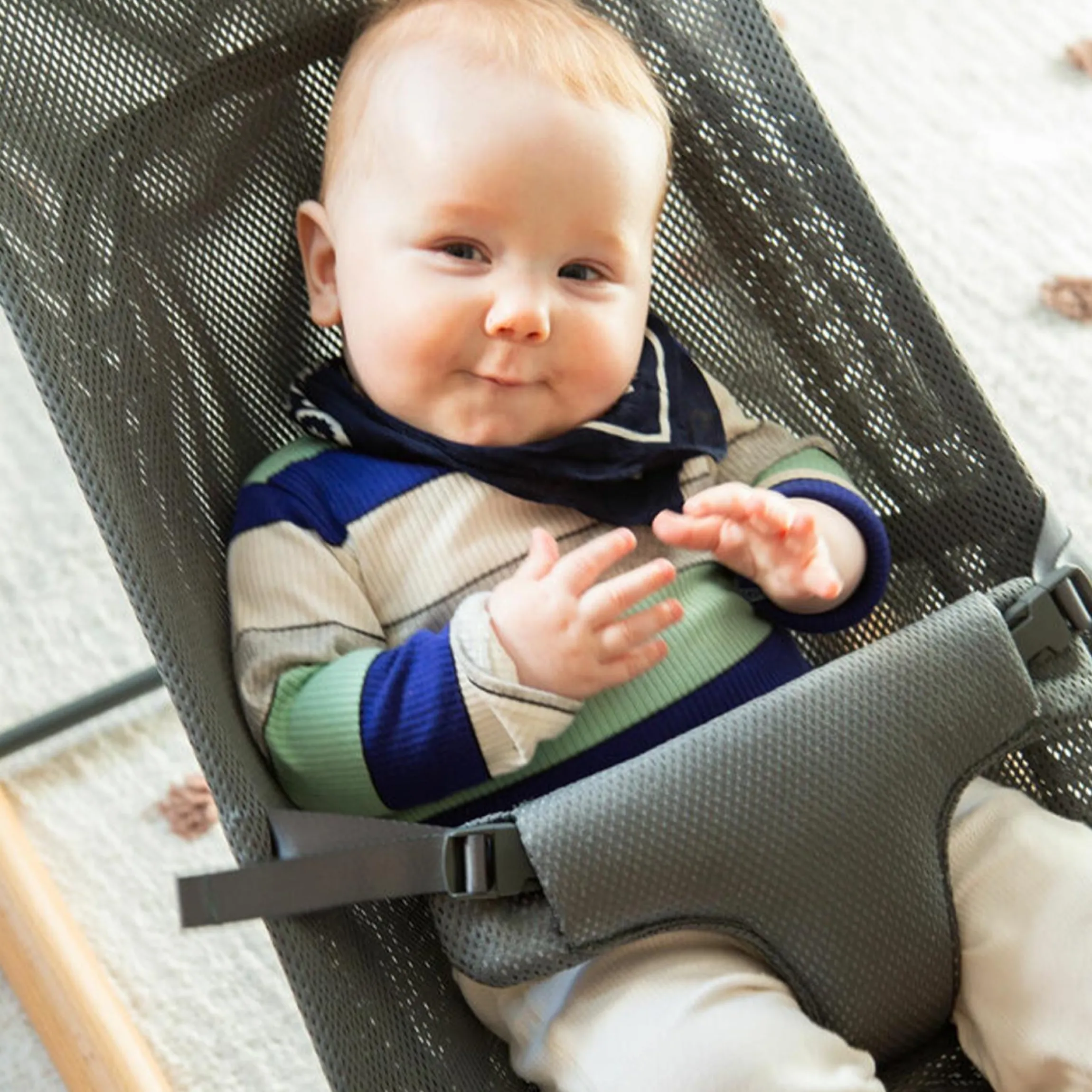 Babywippe Evolux ab der Geburt nutzbar Gewicht nur 3,8 kg - Natur Anthrazit