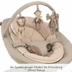 Babywippe LEAF grow ab Geburt - 60 kg inkl. Spielbügel mit 3 Spielfiguren - Biscotti - Kollektion 2025