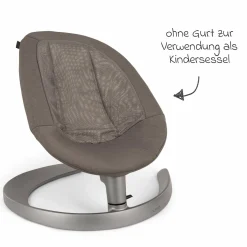 Babywippe LEAF grow ab Geburt - 60 kg inkl. Spielbügel mit 3 Spielfiguren - Granite - Kollektion 2025