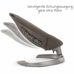 Babywippe LEAF grow ab Geburt - 60 kg inkl. Spielbügel mit 3 Spielfiguren - Granite - Kollektion 2025