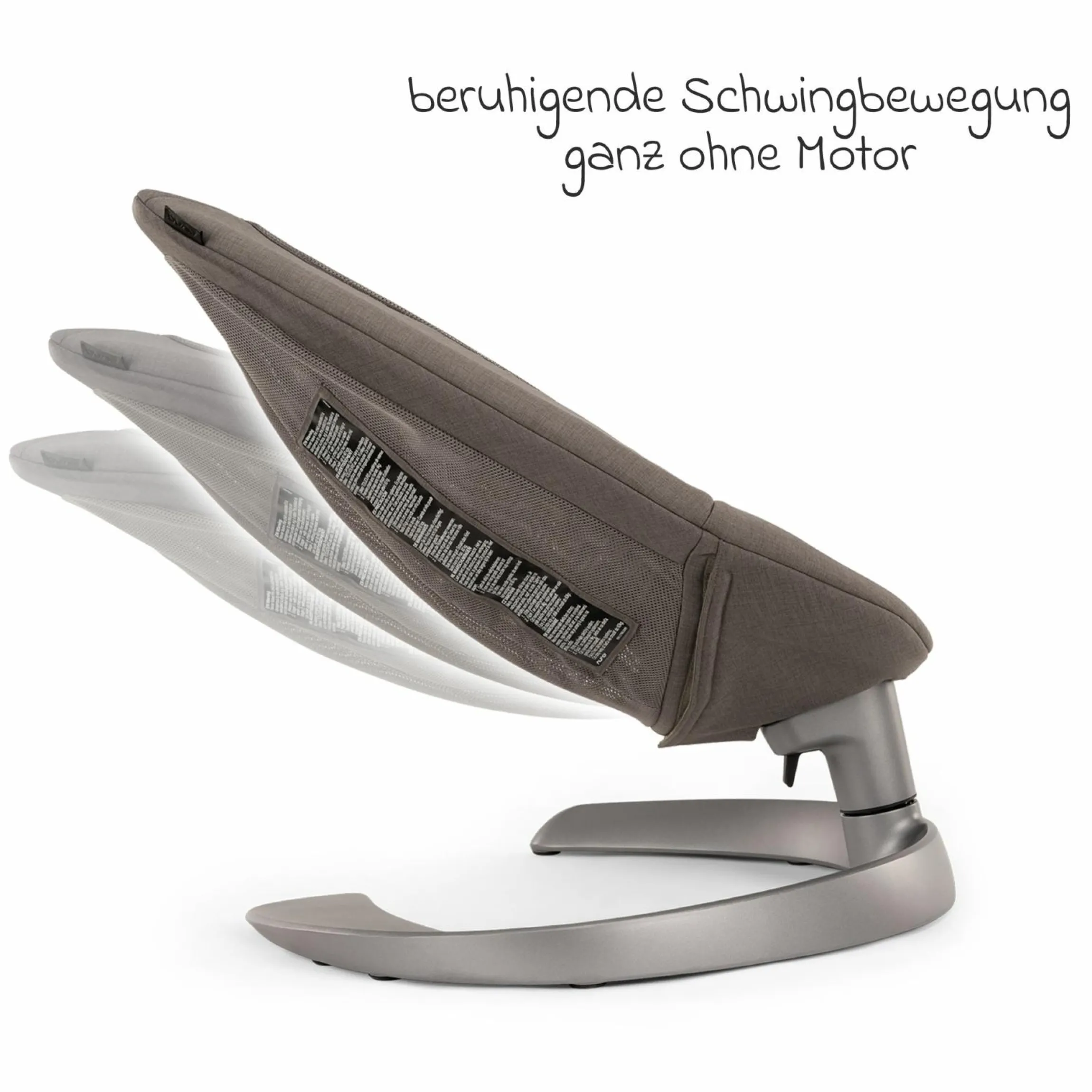 Babywippe LEAF grow ab Geburt - 60 kg inkl. Spielbügel mit 3 Spielfiguren - Granite - Kollektion 2025