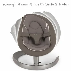 Babywippe LEAF grow ab Geburt - 60 kg inkl. Spielbügel mit 3 Spielfiguren - Granite - Kollektion 2025