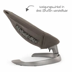 Babywippe LEAF grow ab Geburt - 60 kg inkl. Spielbügel mit 3 Spielfiguren - Granite - Kollektion 2025