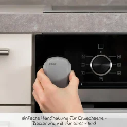 Backofen-Kindersicherung zum Verschließen der Backofentür - Grau - Kollektion 2024