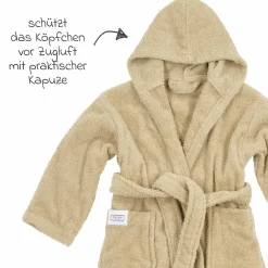 Bademantel Frottee - Sand - Gr. 86/92